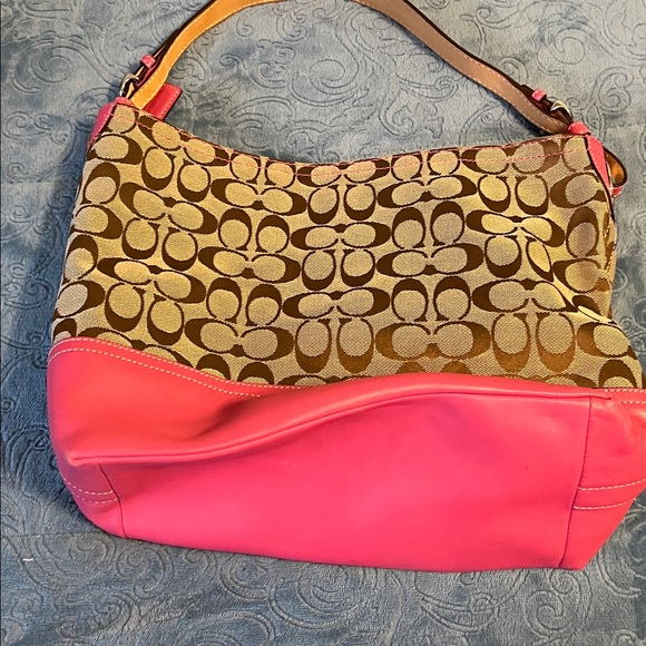 Coach Brown and Pink Hobo Bag - Picture 3 of 7